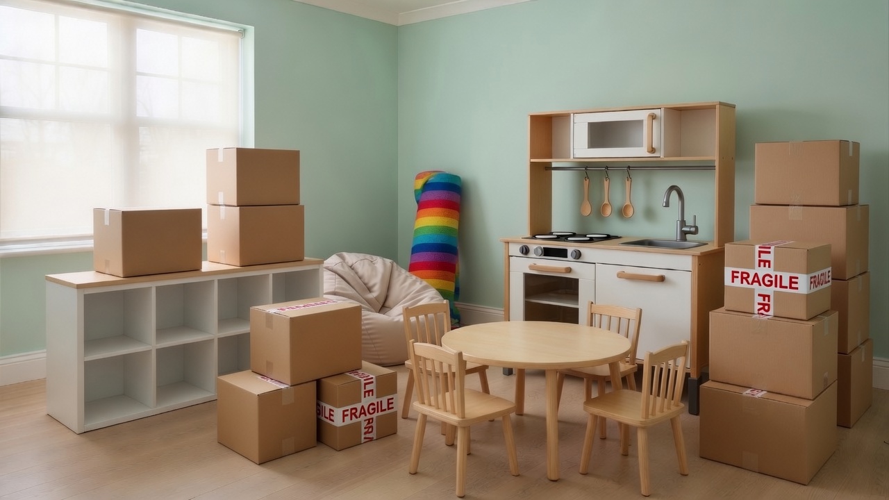 Kids Playroom packed and ready to move